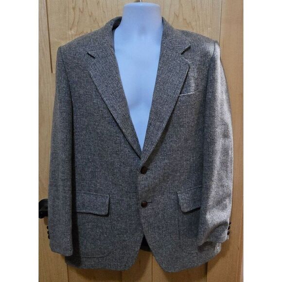 Vintage Kupp Mens Wool Blazer With Two-Button Closure & Pockets - Picture 1 of 9